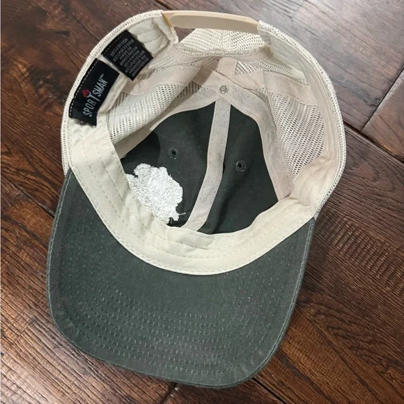 Sportsman Green and Cream Baseball Cap with Floral Embroidery - Picture 9 of 11